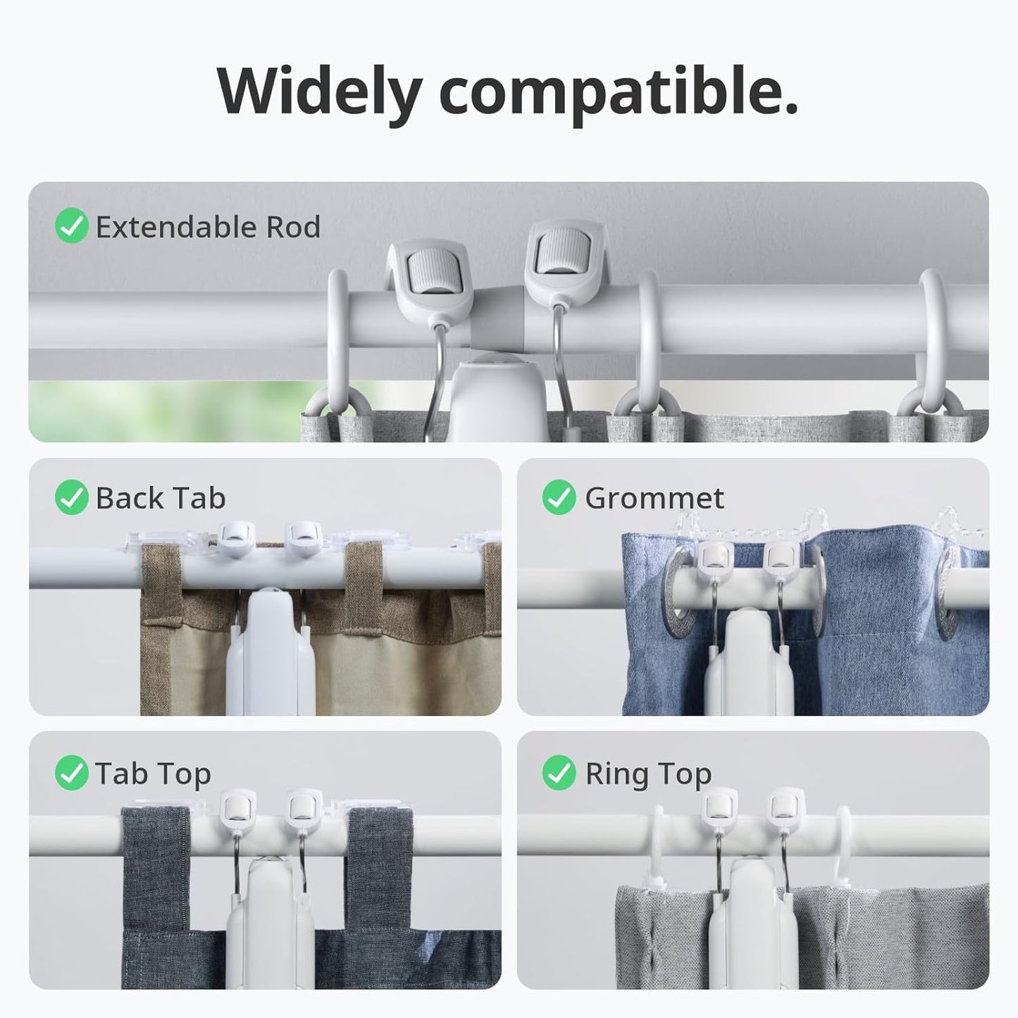 Switchbot Inteligente Automático Cortina - Control Remoto Bluetooth Con App/Timer, Rendimiento Mejorado, Requiere Switchbot Hub 2 Para Ser Compatible Con Alexa Y Funcionar Con Homekit (Curtain 3, Rod)