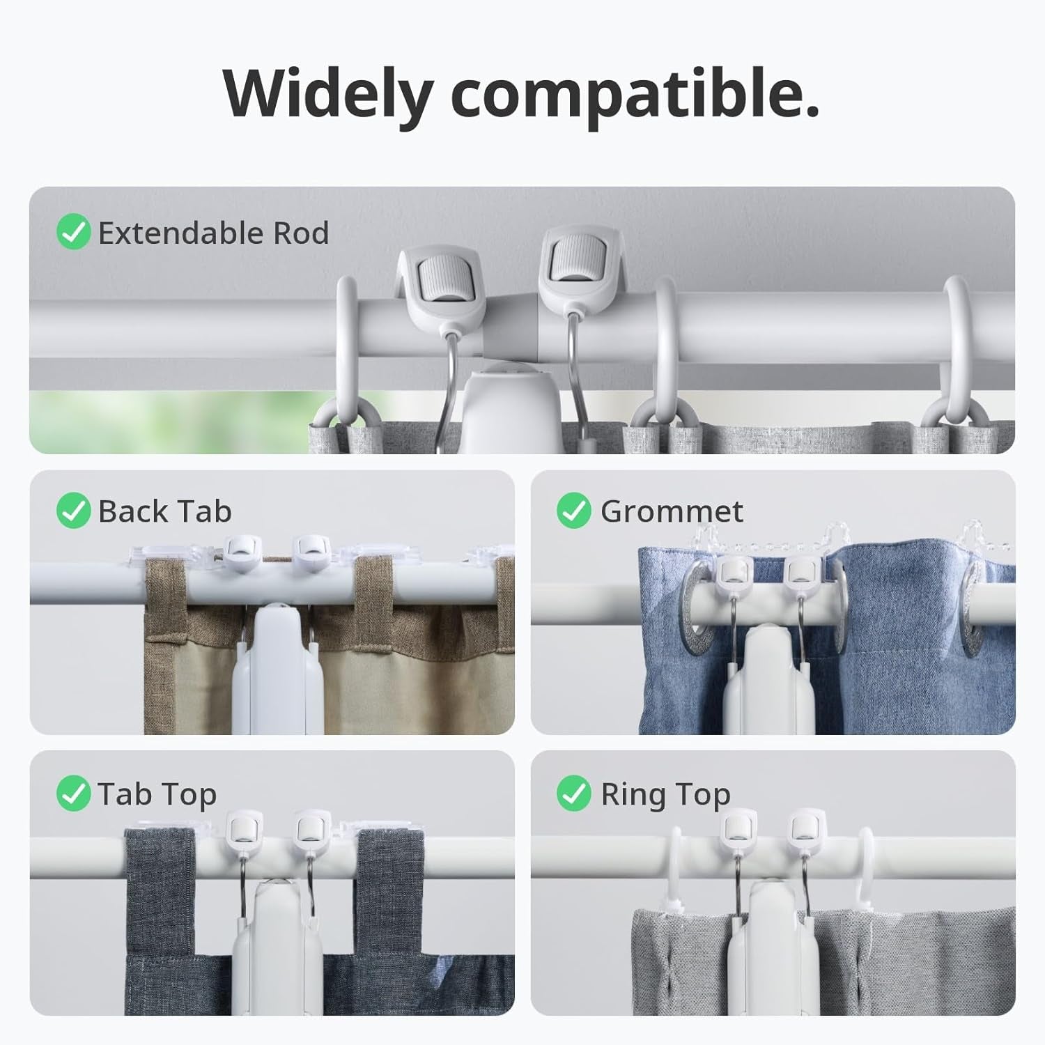 Switchbot Inteligente Automático Cortina - Control Remoto Bluetooth Con App/Timer, Rendimiento Mejorado, Requiere Switchbot Hub 2 Para Ser Compatible Con Alexa Y Funcionar Con Homekit (Curtain 3, Rod)