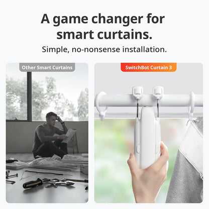 Switchbot Inteligente Automático Cortina - Control Remoto Bluetooth Con App/Timer, Rendimiento Mejorado, Requiere Switchbot Hub 2 Para Ser Compatible Con Alexa Y Funcionar Con Homekit (Curtain 3, Rod)